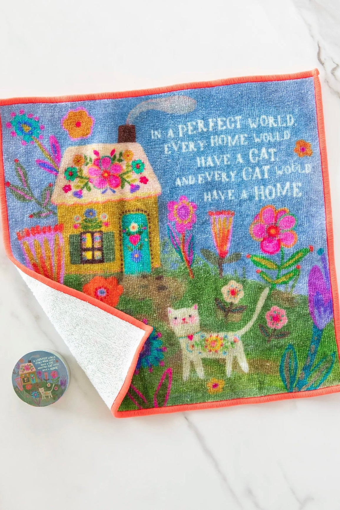 Natural Life So Soft Washcloth- Perfect World Cat