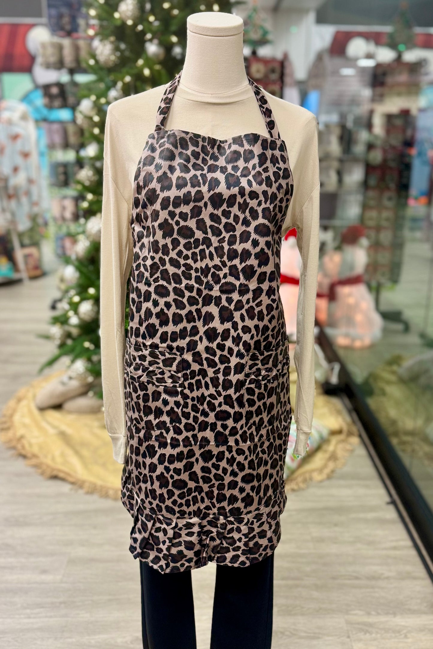 Cheetah Ruffle Apron by Two Lumps of Sugar