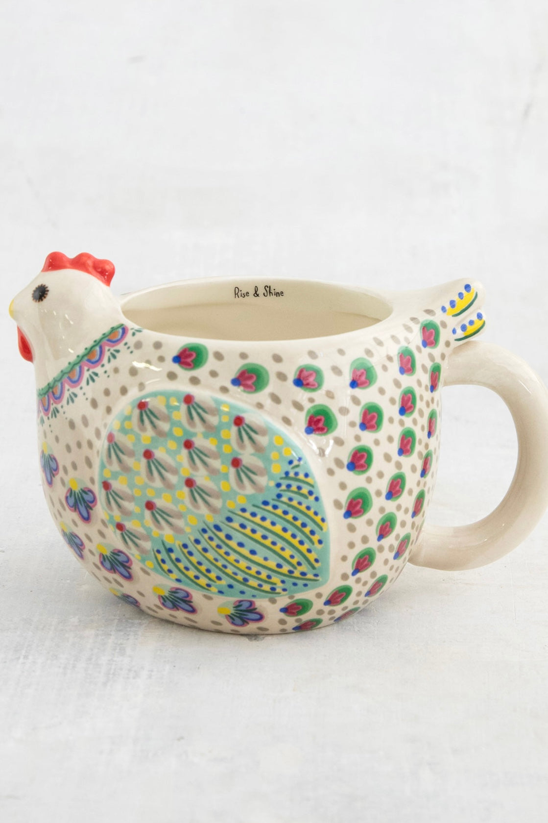 Natural Life Folk Art Coffee Mug- Penny the Chicken