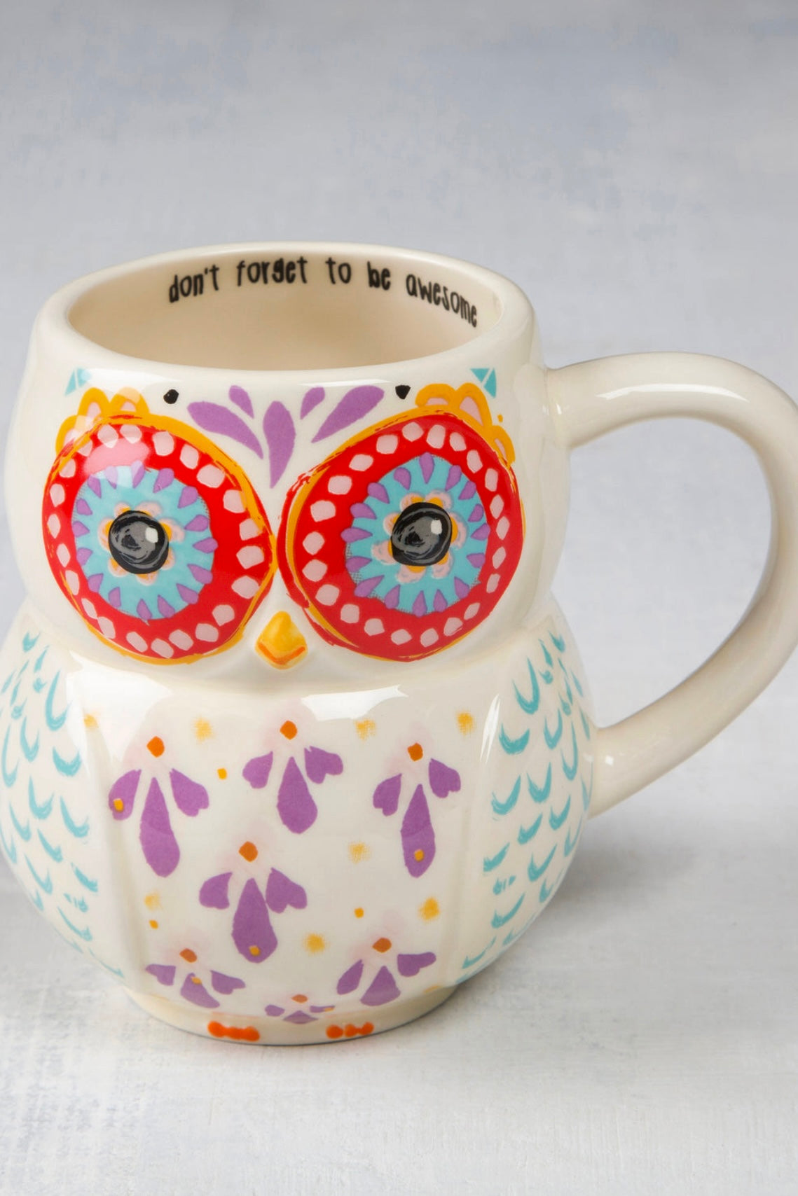 Natural Life Folk Art Coffee Mug- Elanor the Owl
