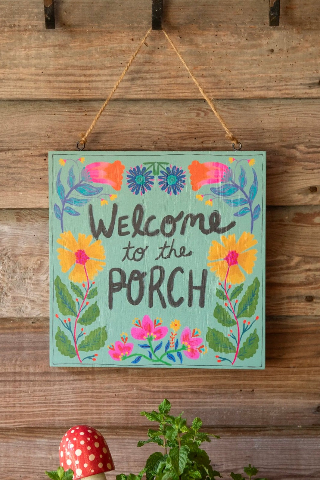 Natural Life Wooden Porch Sign- Welcome to the Porch