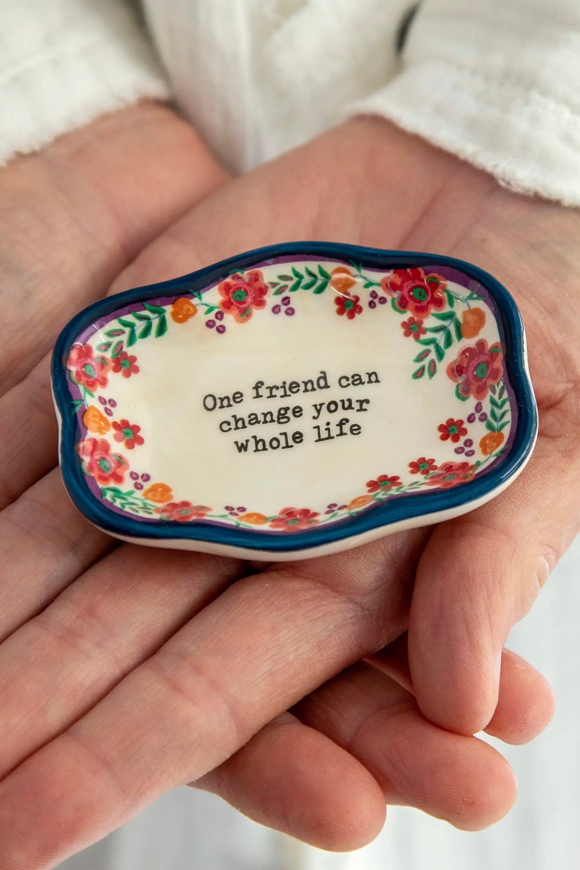 Natural Life Artisan Trinket Dish-One Friend