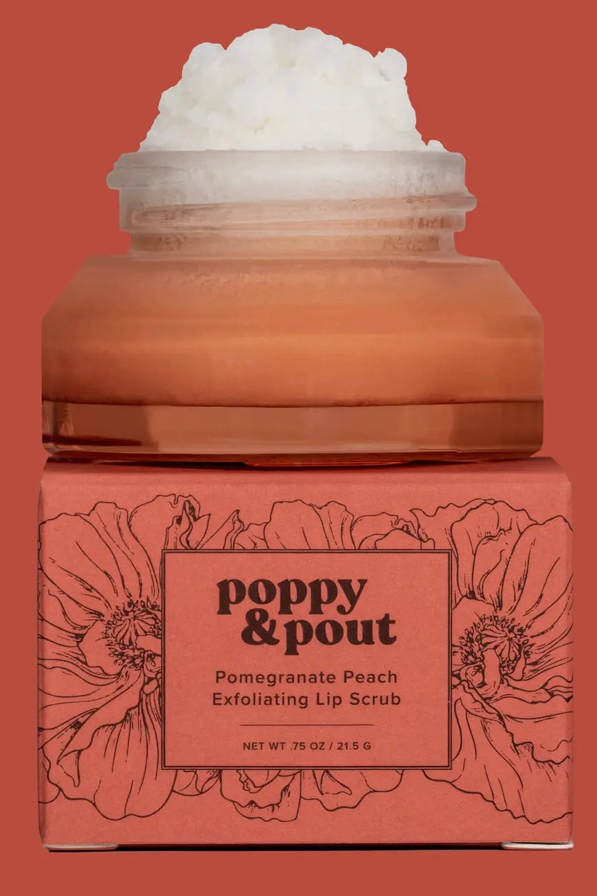 Poppy & Pout Pomegranate Peach Premium Organic Lip Scrub