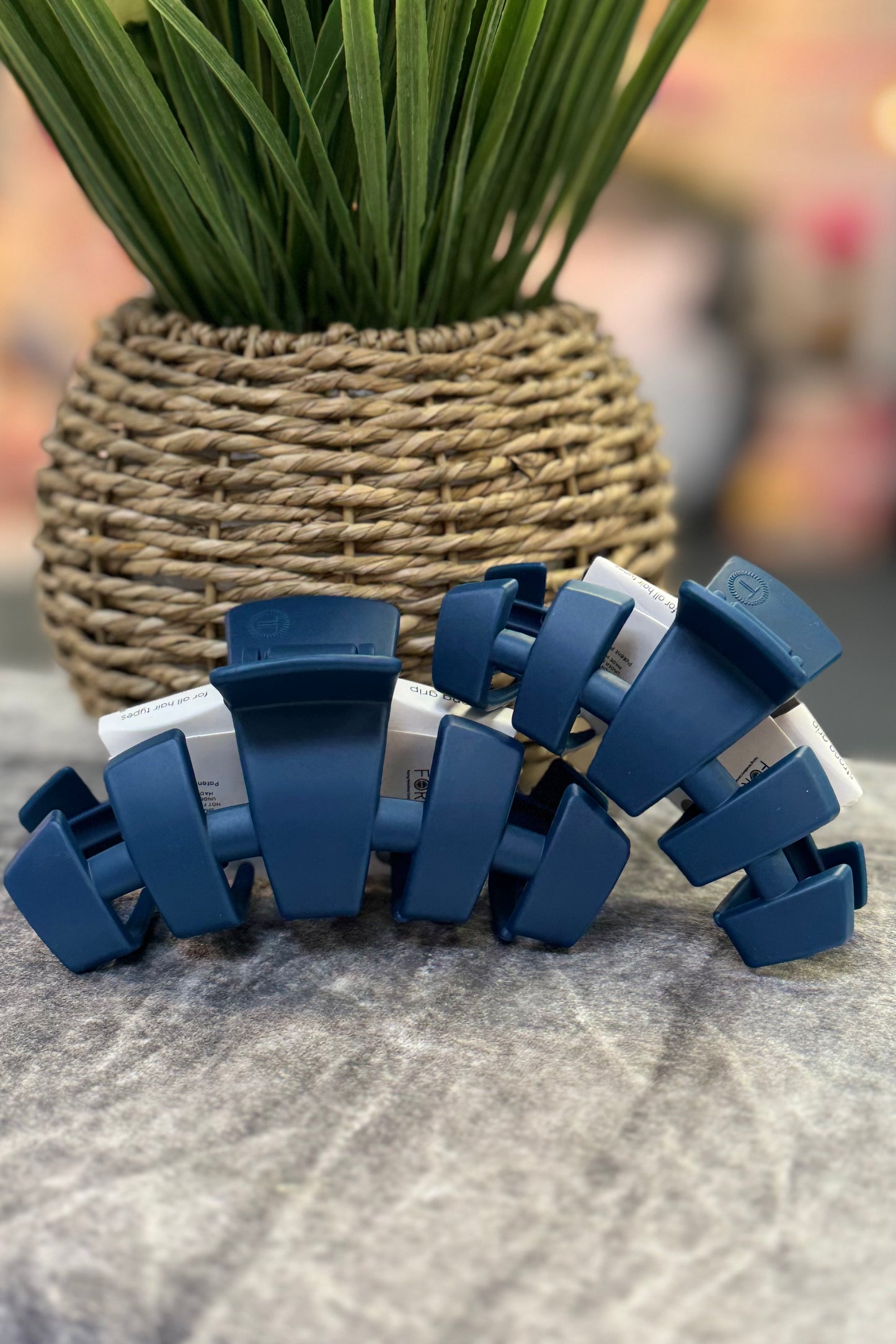Teleties Classic Midnight Rain Matte Blue Claw Hair Clip