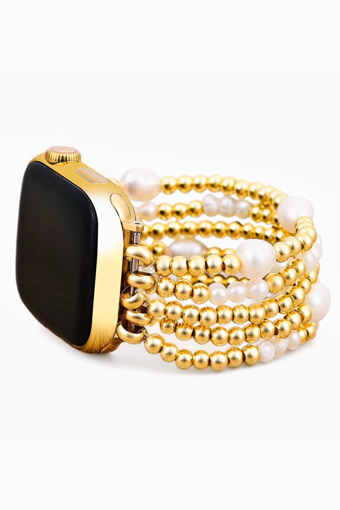 Cape Diablo Gold and Pearl Stack Bracelet Watch Strap for Apple Watch- Shine Bright Collection