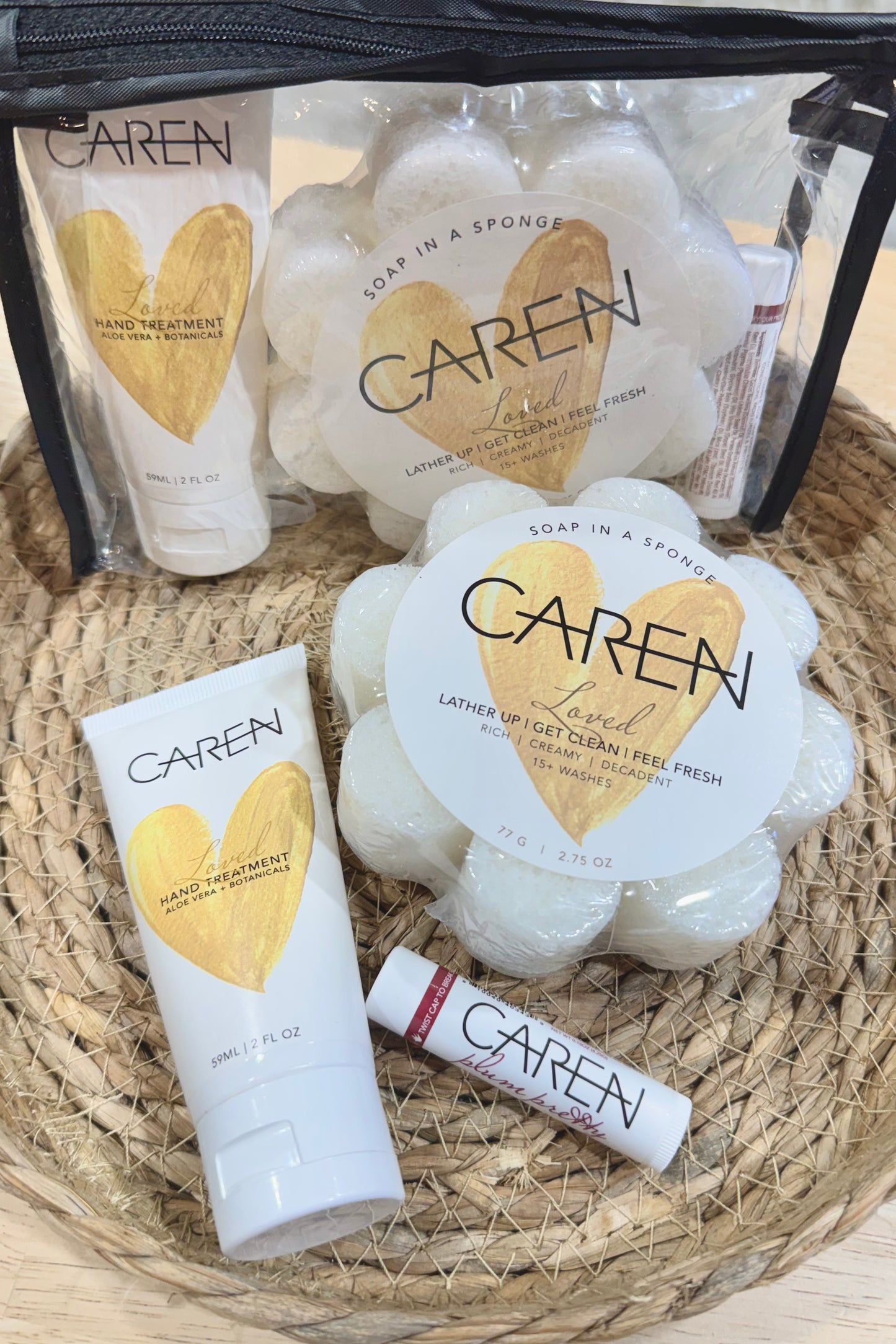 Caren "Loved" Hand, Body, and Lip Gift Set