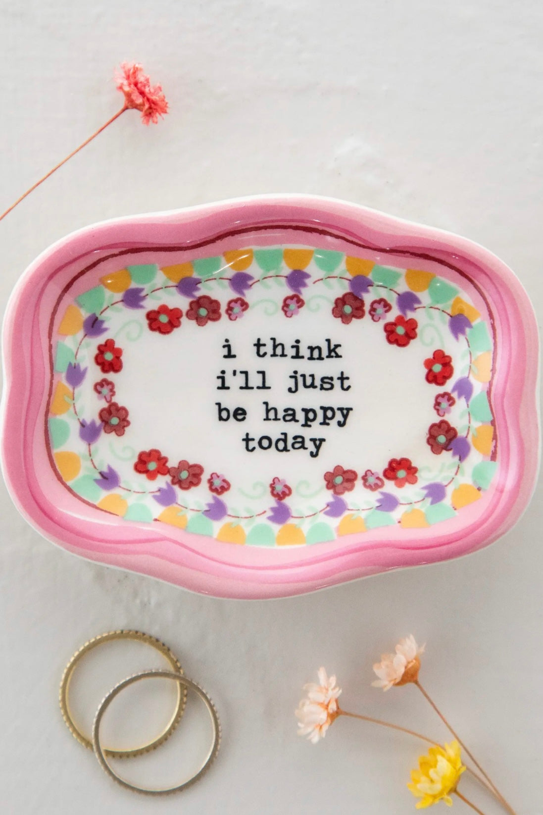 Natural Life Artisan Trinket Dish-Just Be Happy