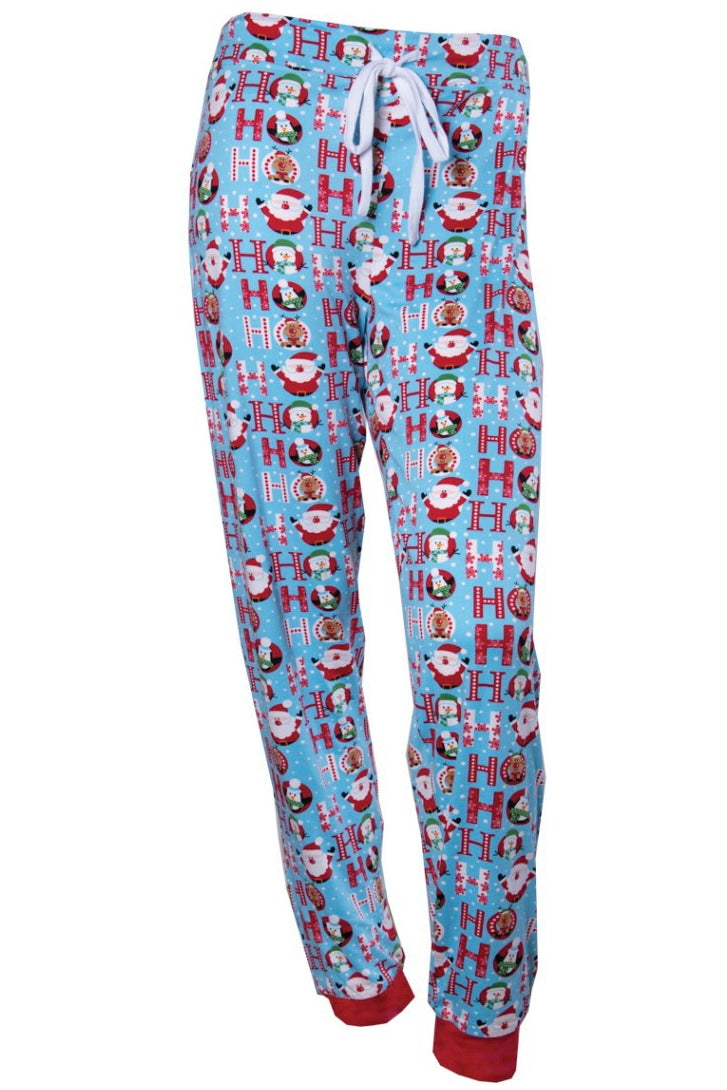 Ho Ho Ho Santa Christmas Pajama Lounge Jogger Pants