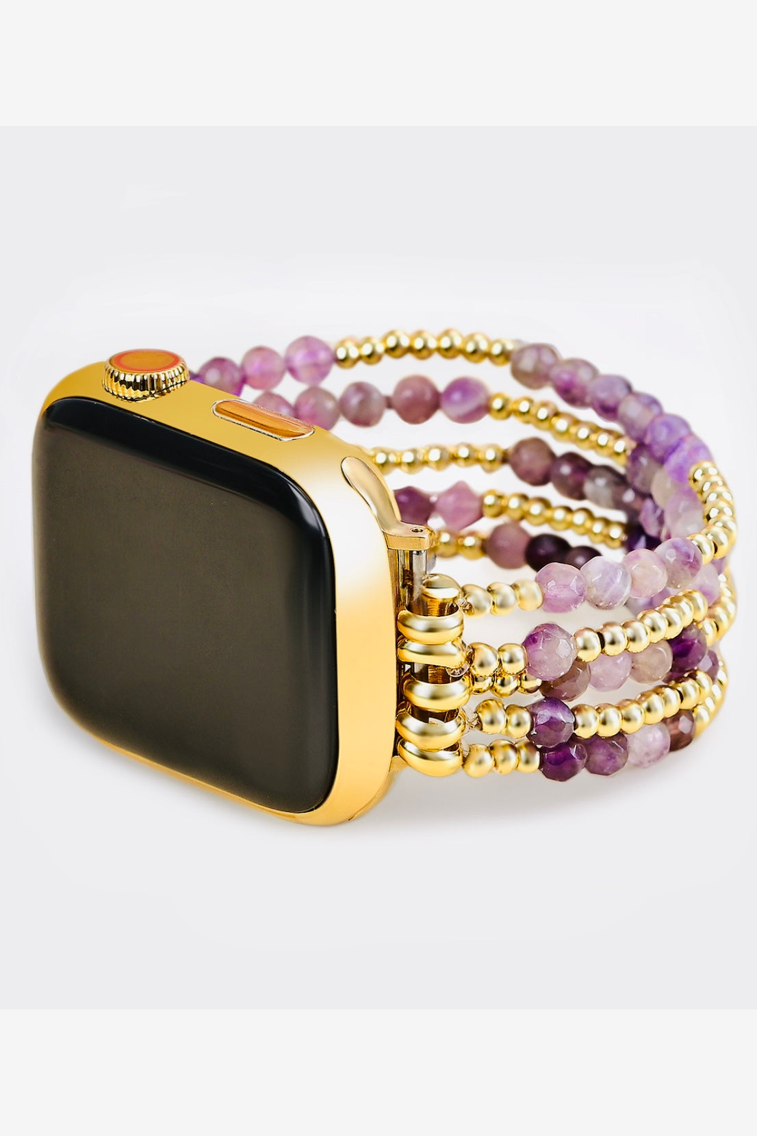 Cape Diablo Golden Violet Amethyst Stack Bracelet Watch Strap for Apple Watch- Shine Bright Collection