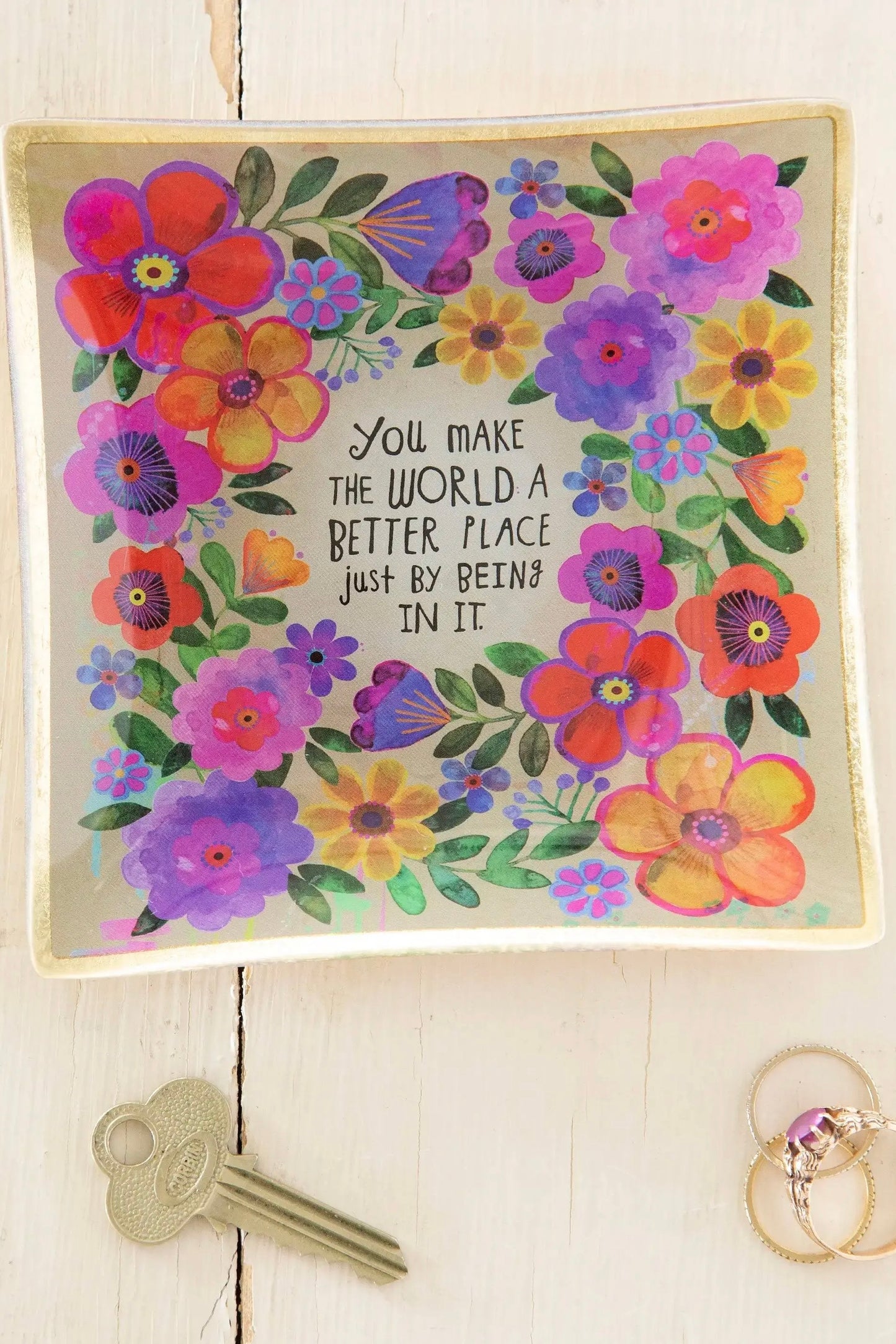 Natural Life Glass Tray - You Make the World a Better Place