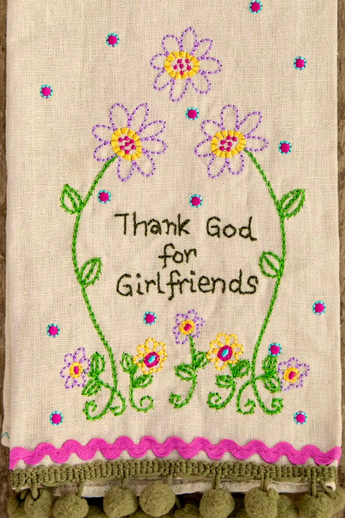 Natural Life Linen Hand Towel- Girlfriends