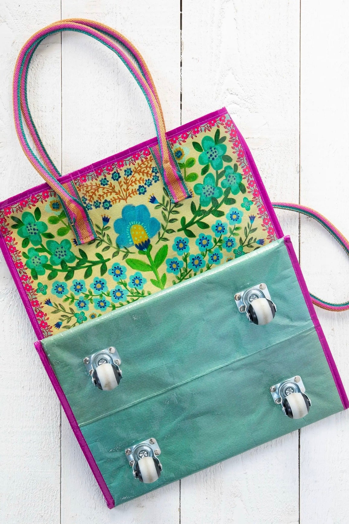 Natural Life Rolling Tote Bag- Taupe Mandala