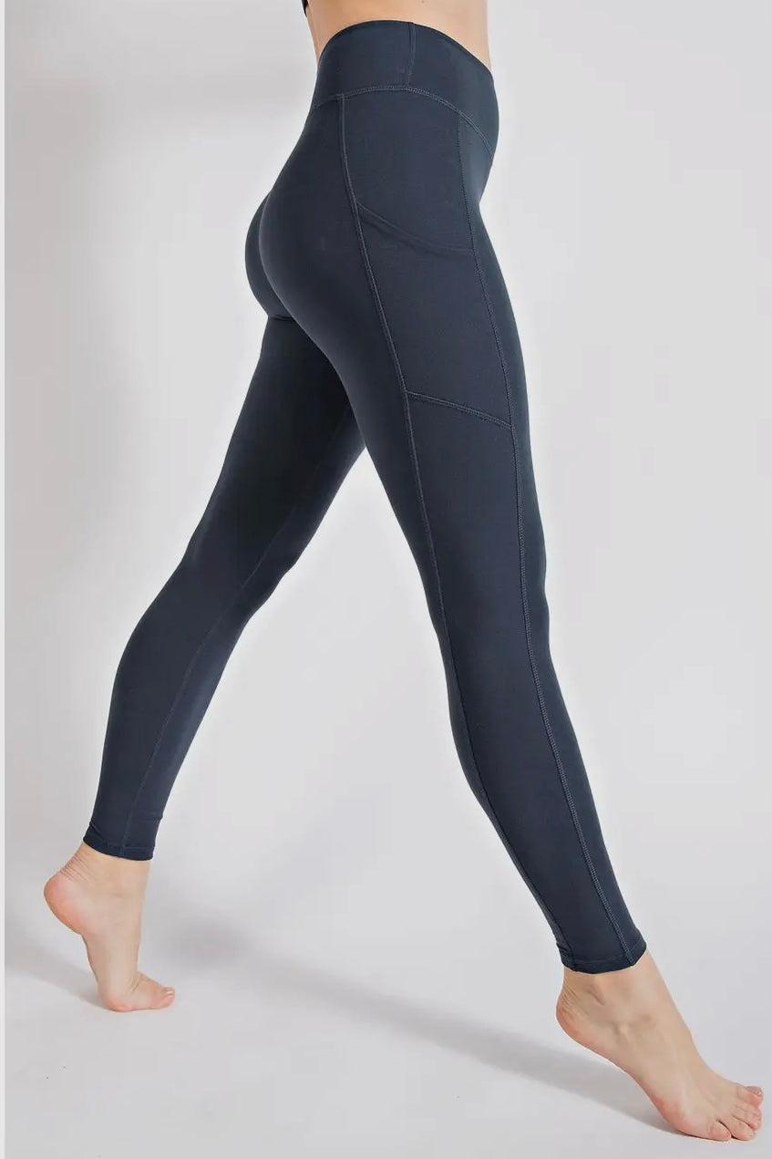 Navy Butter Soft Full Length Leggings with Pockets