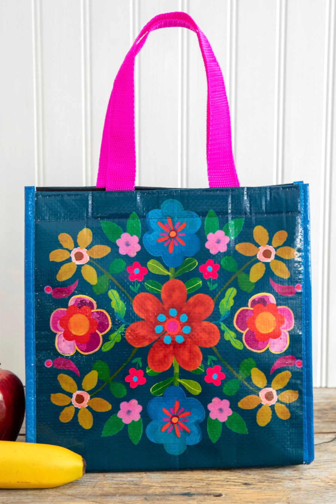 Natural Life Insulated Lunch Bag- Navy Folk Floral