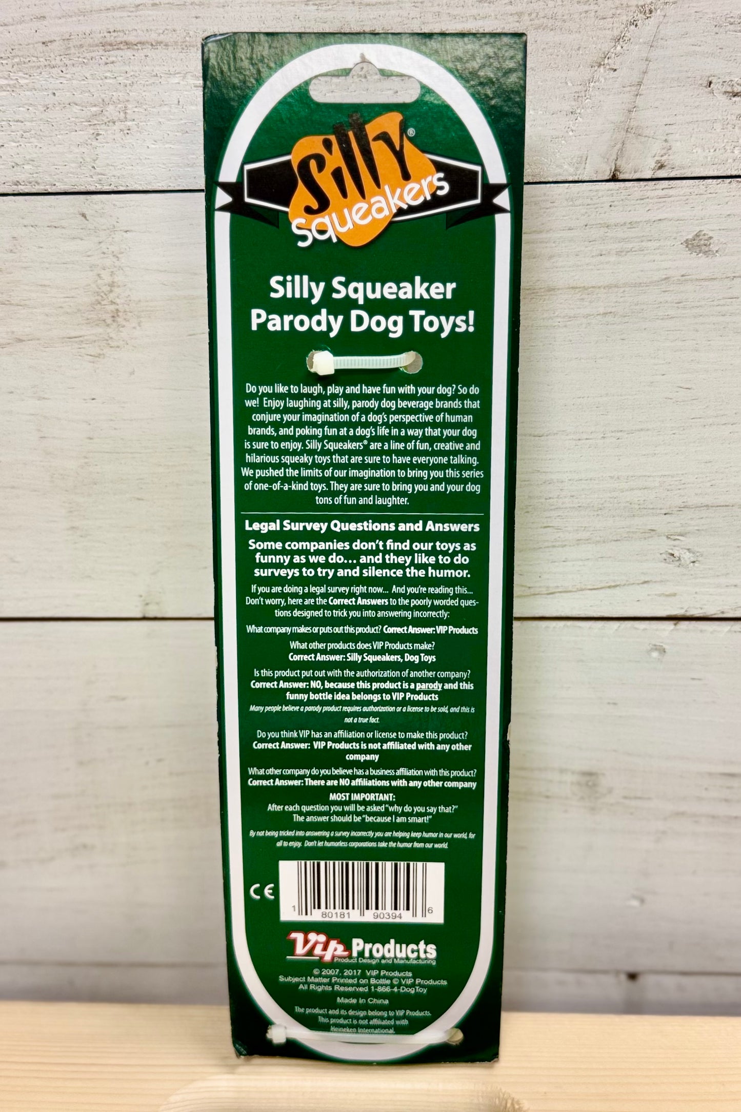 Silly Squeaker Beer Bottle Heinie Sniffn, Squeaky Dog Toy