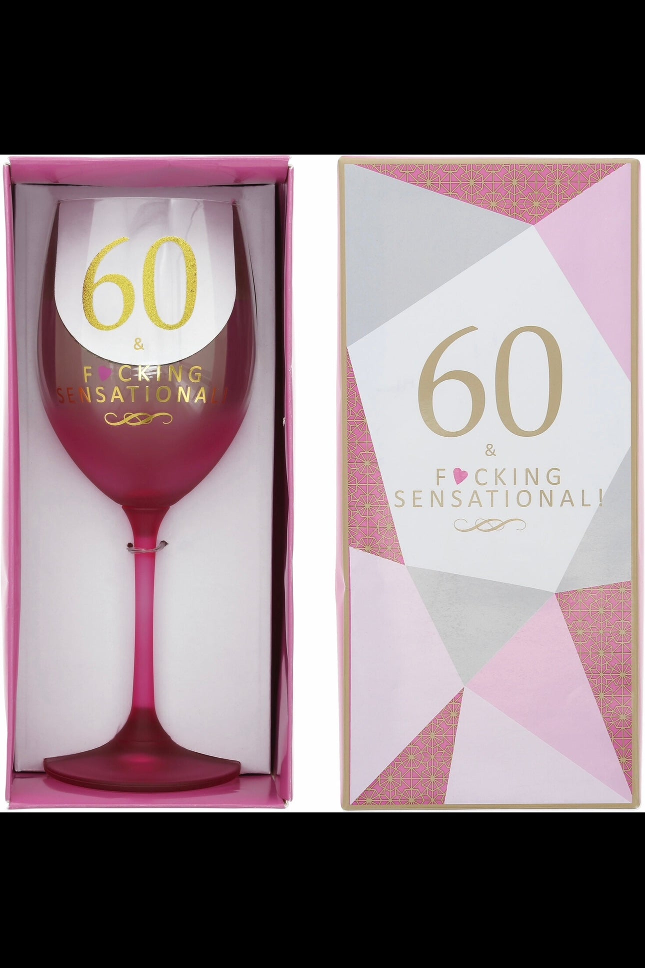 60th Birthday 19 oz Crystal Wine Glass in Gift Box