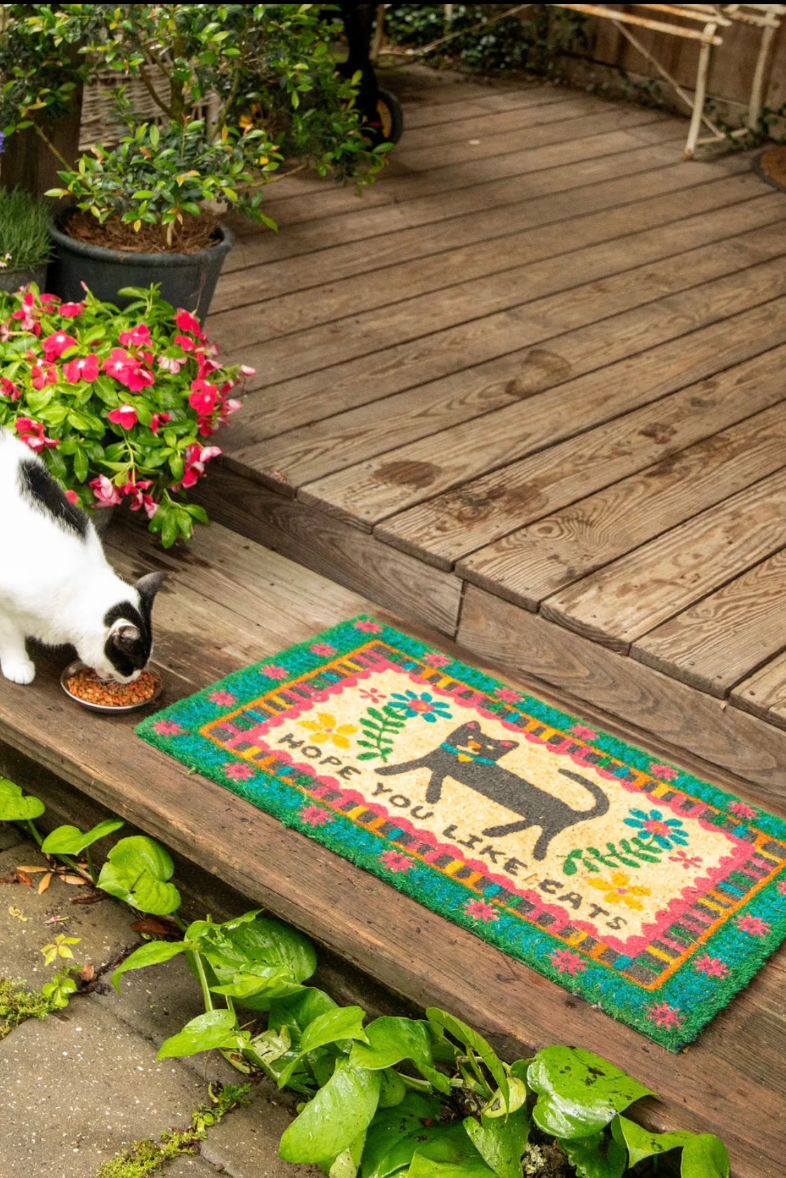 Natural Life Bungalow Doormat- Hope You Like Cats