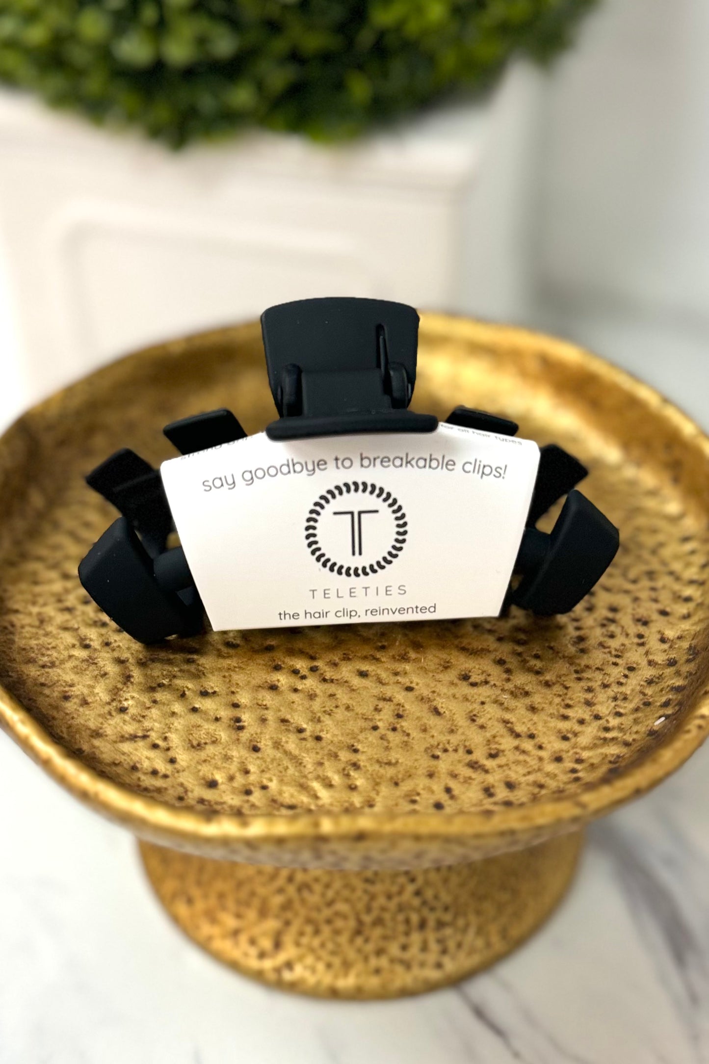 Teleties Classic Midnight Matte Black Claw Hair Clip