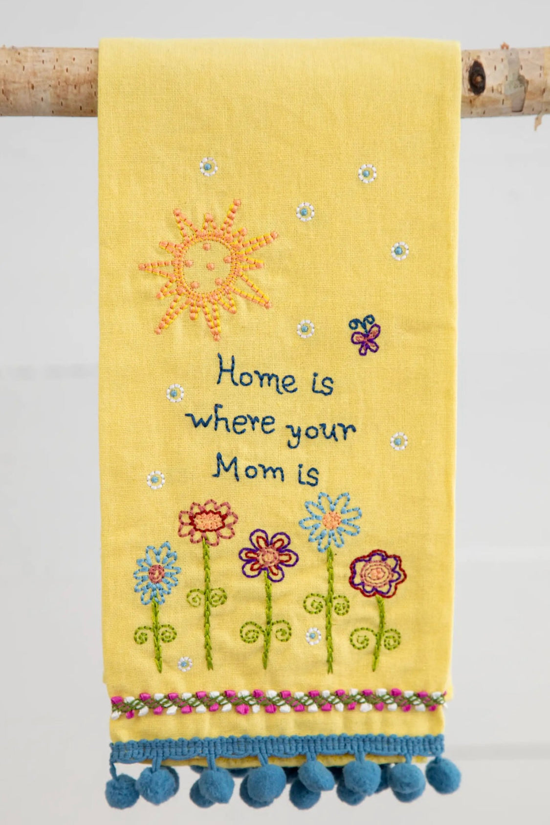Natural Life Linen Hand Towel- Home is Where Your Mom is
