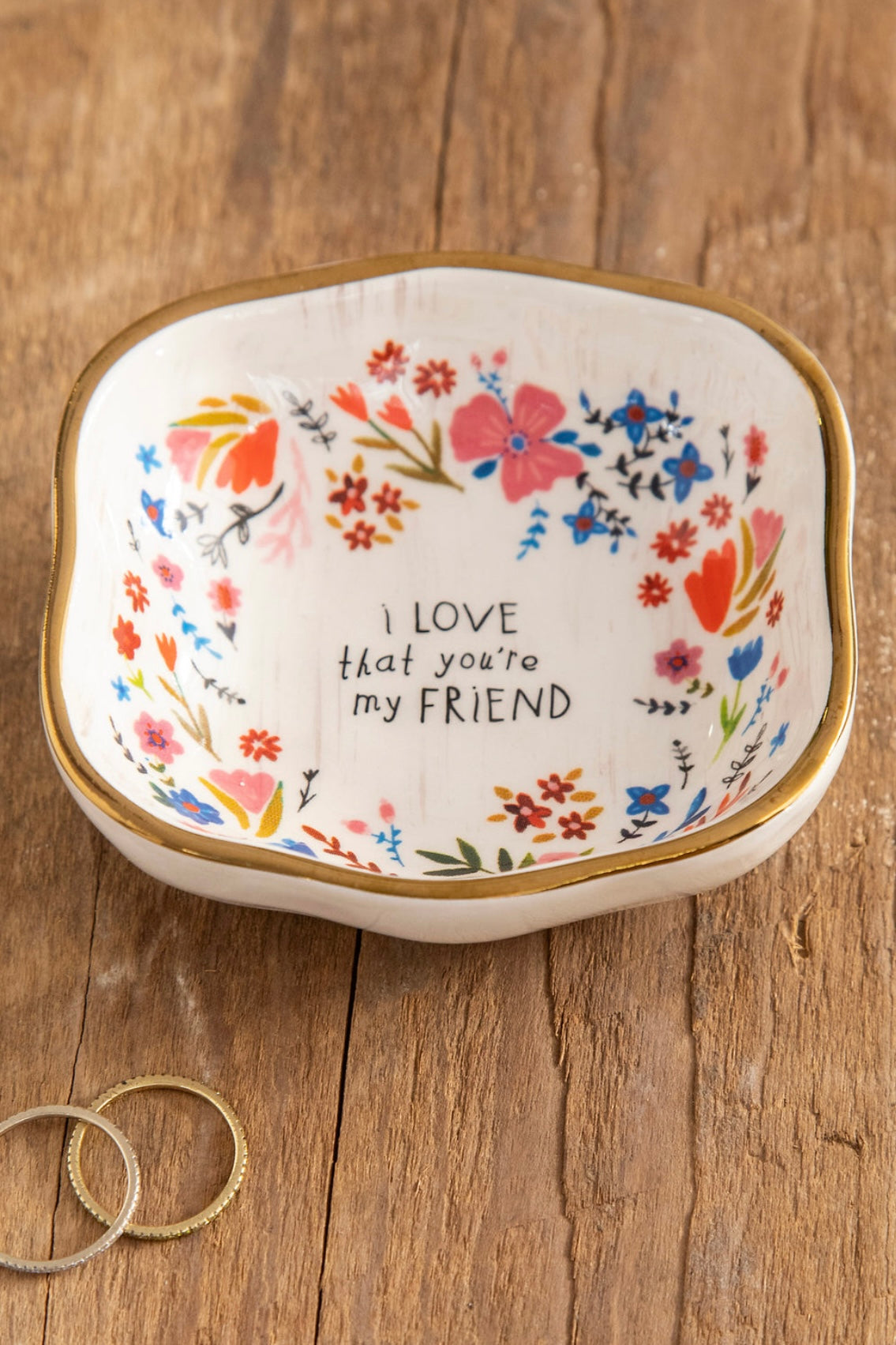 Natural Life Antiqued Trinket Bowl - Friend