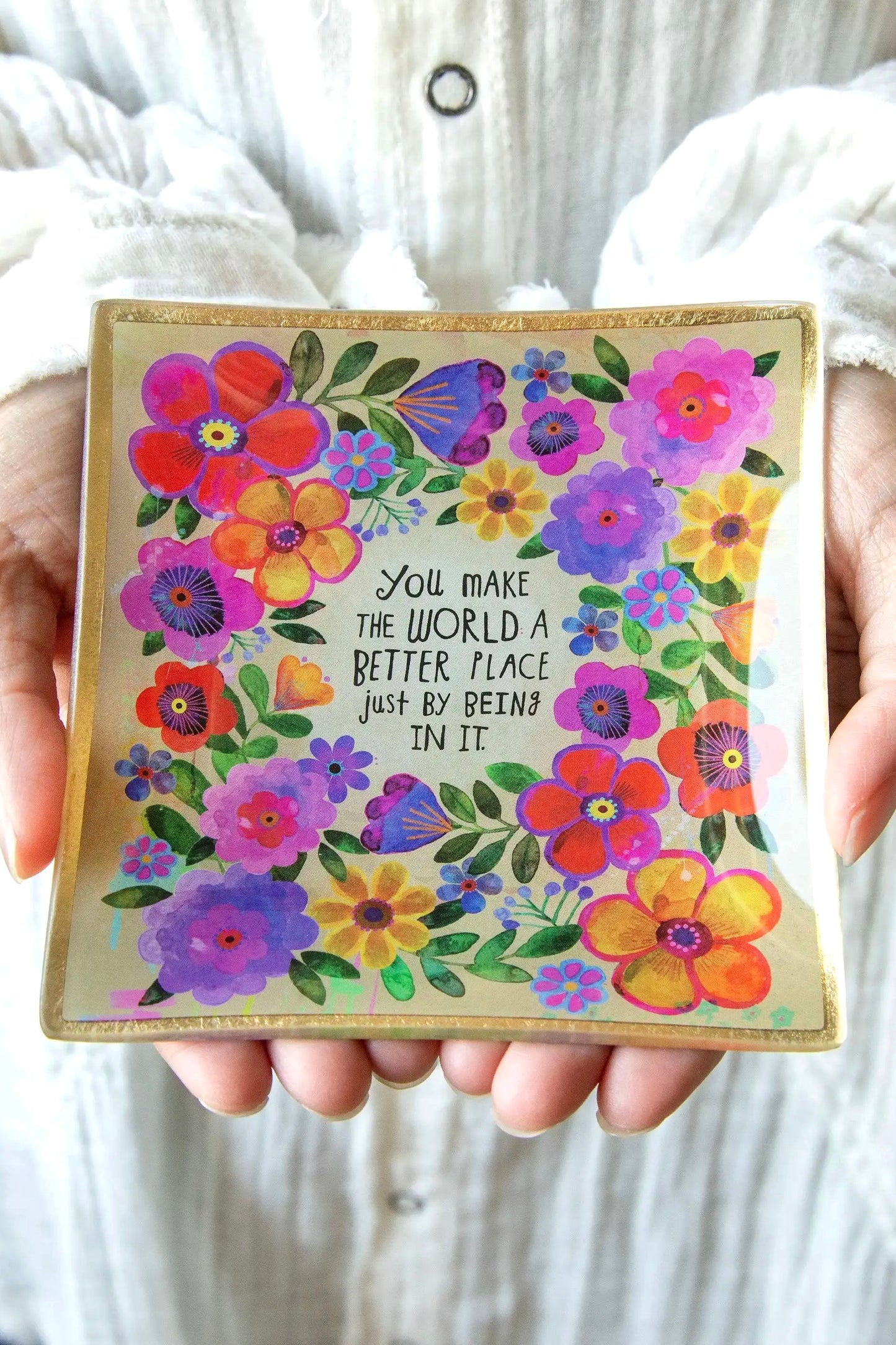 Natural Life Glass Tray - You Make the World a Better Place