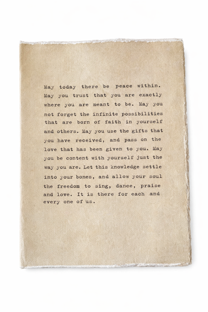 Sugarboo May Today There Be Peace Large Deckled Edge Notebook- Sand