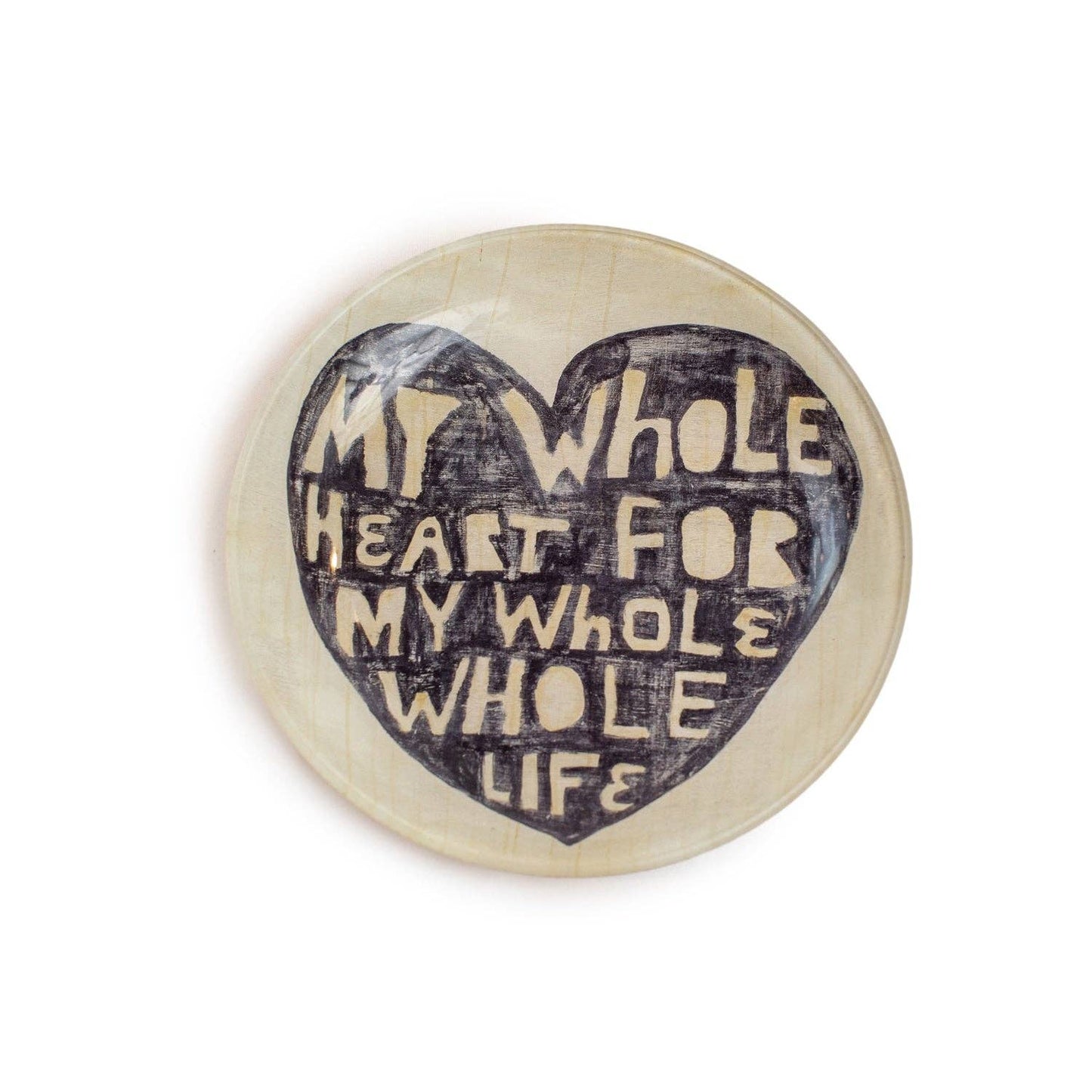 My Whole Heart Round Decoupage Plate by Sugarboo