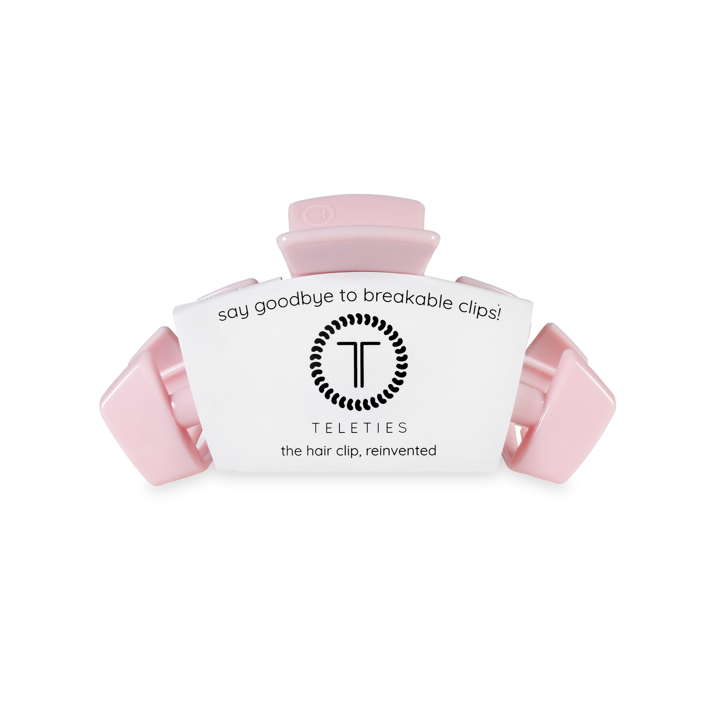 Teleties Classic Hair Clip | Medium | Pink Ribbon