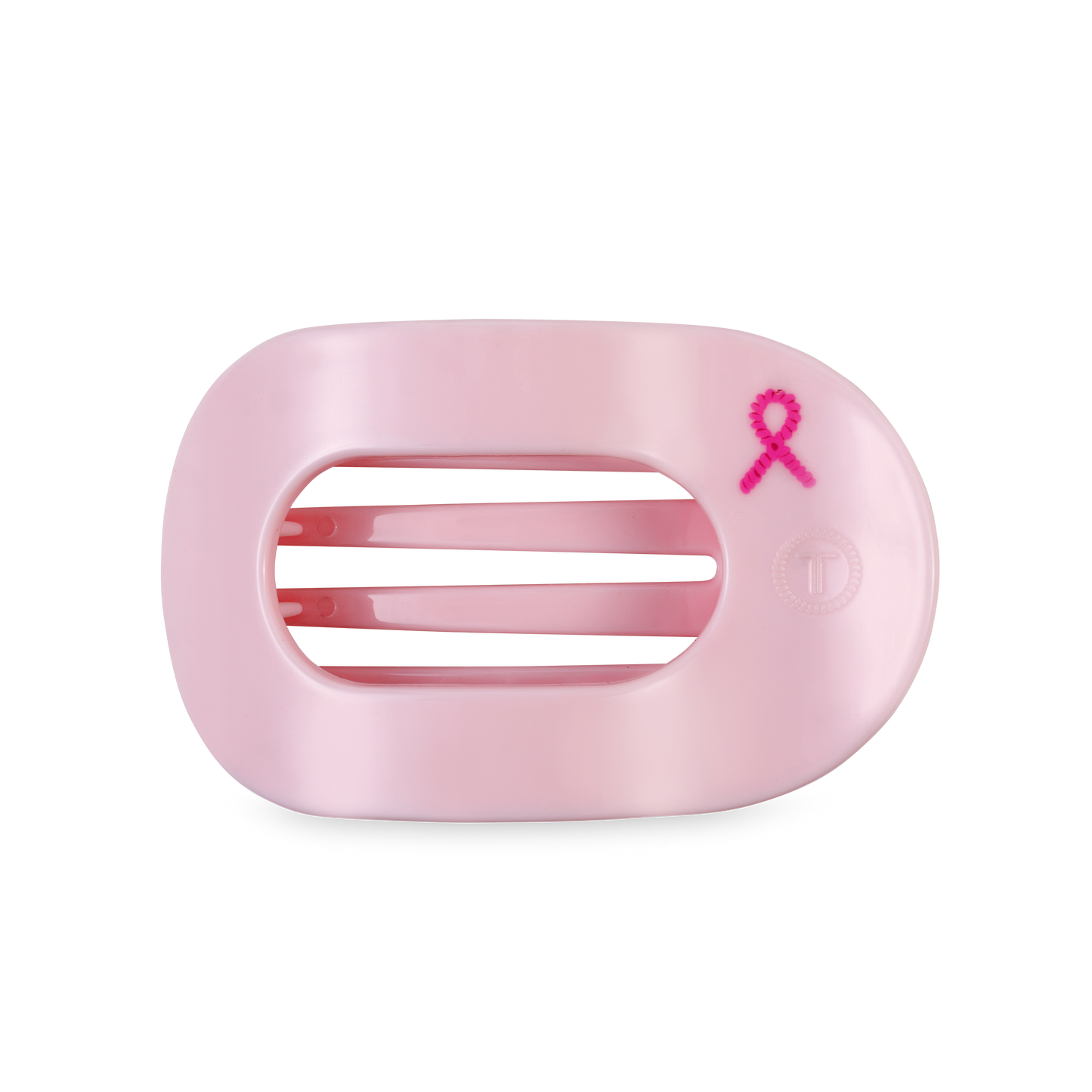 Teleties Flat Round Hair Clip | Medium | Pink Ribbon Power