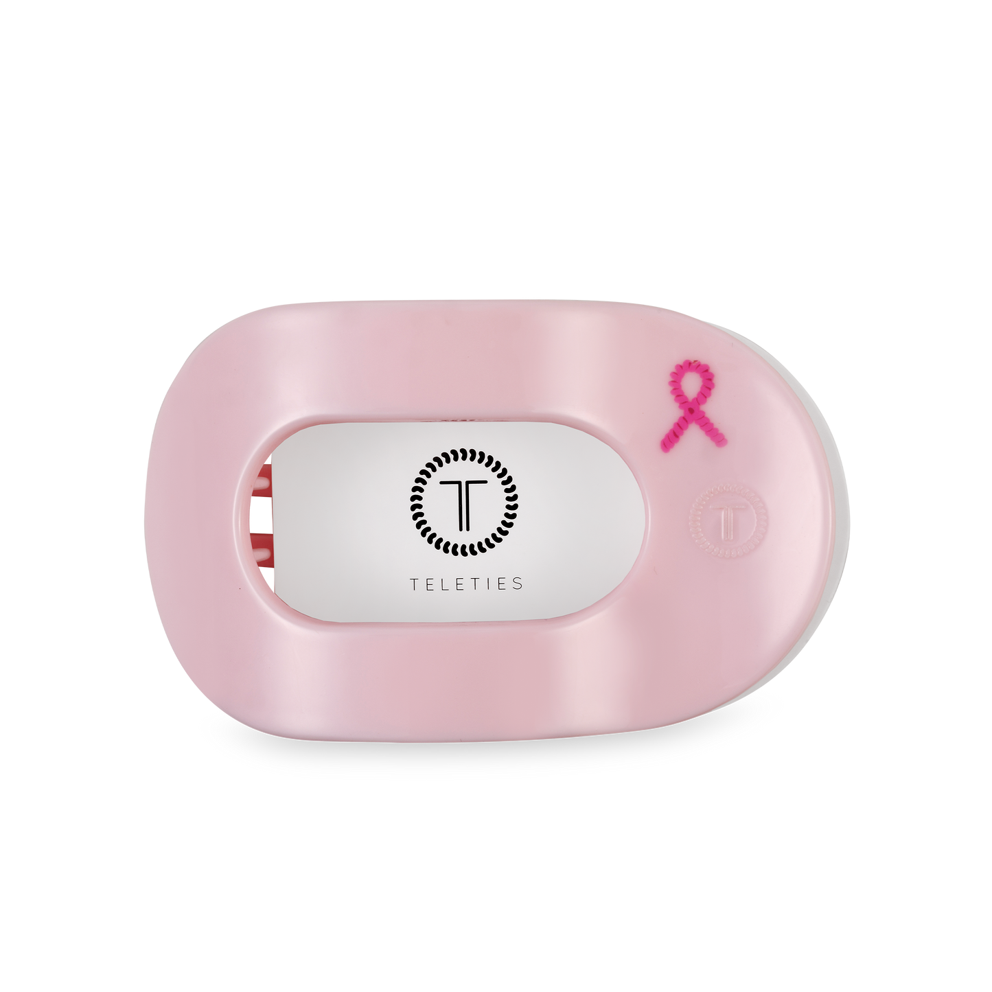 Teleties Flat Round Hair Clip | Medium | Pink Ribbon Power