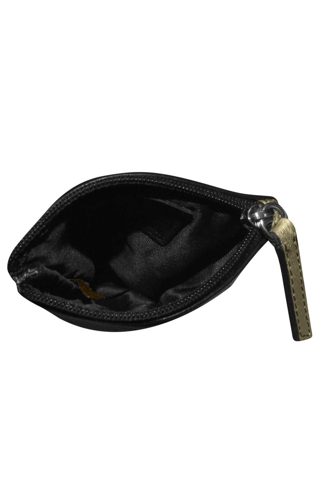 ili New York Leather Eyeglass Case with Frame Graphic in Black/Light Gold