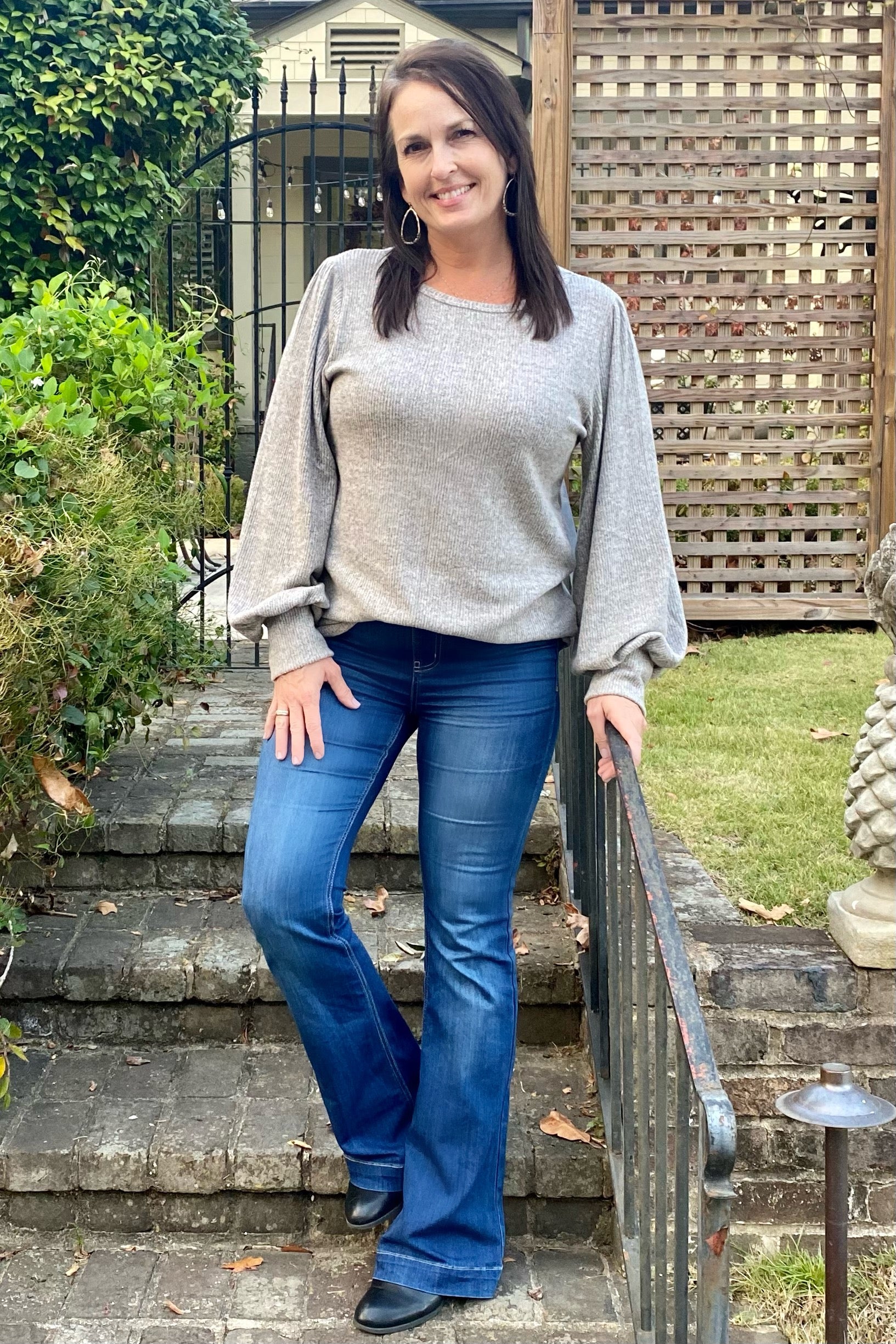 Cello Ultra Stretchy Dark Wash Pull On Flare Denim Jegging  Small-3X