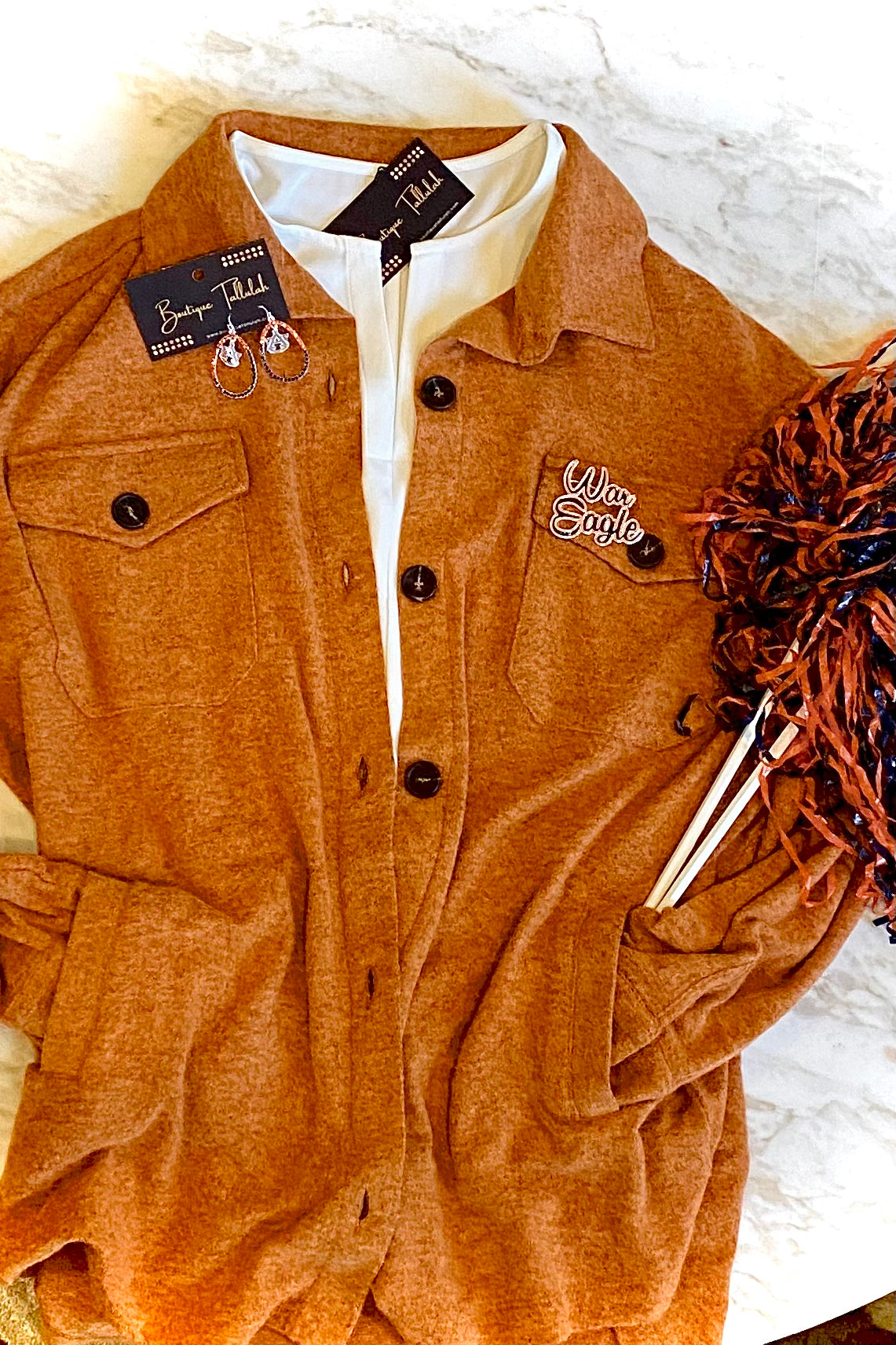 Auburn Crystal Loop Earrings