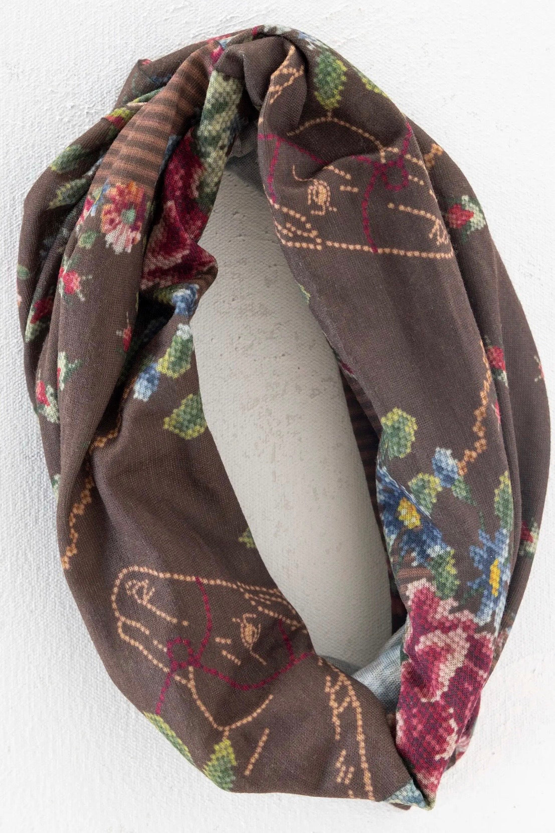 Natural Life Boho Bandeau Headband in Crafted Bouquets Chocolate Horses