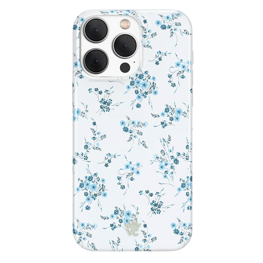 French Blue Floral MagSafe iPhone 15 Pro Max Case