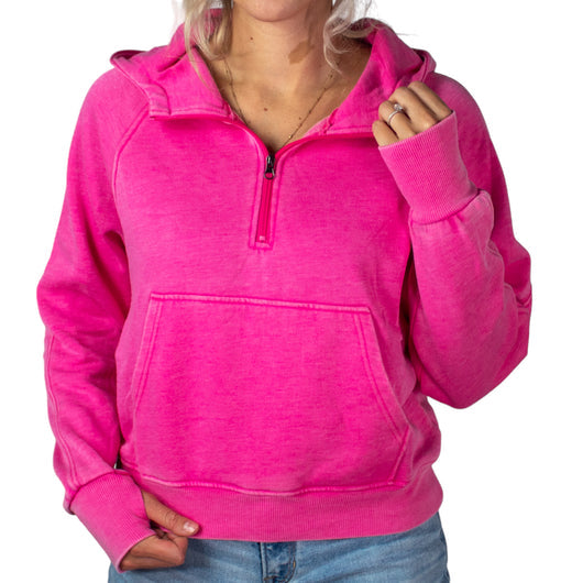 Girlie Girl Originals Hot Pink Wash Sweatshirt Hoodie