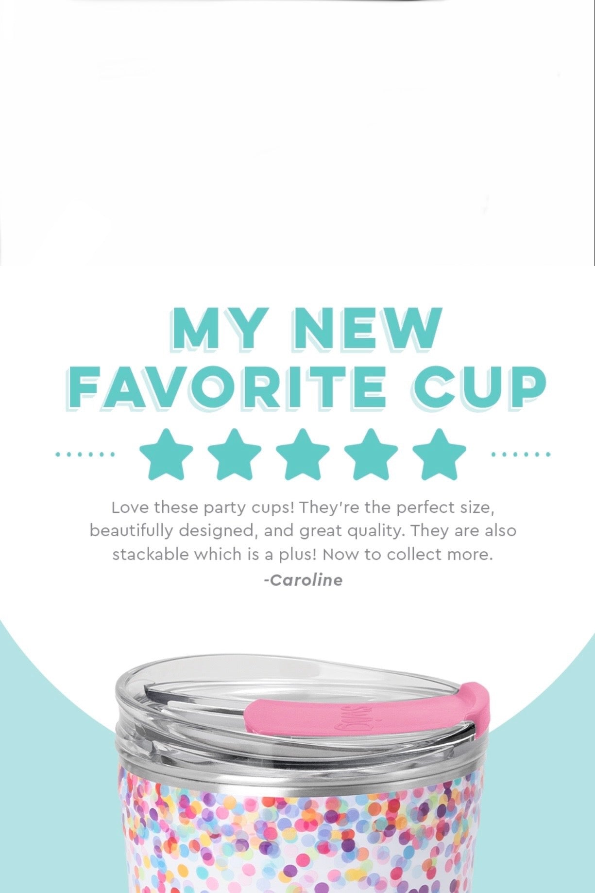 Swig Confetti 24oz. Party Cup with Slider Lid