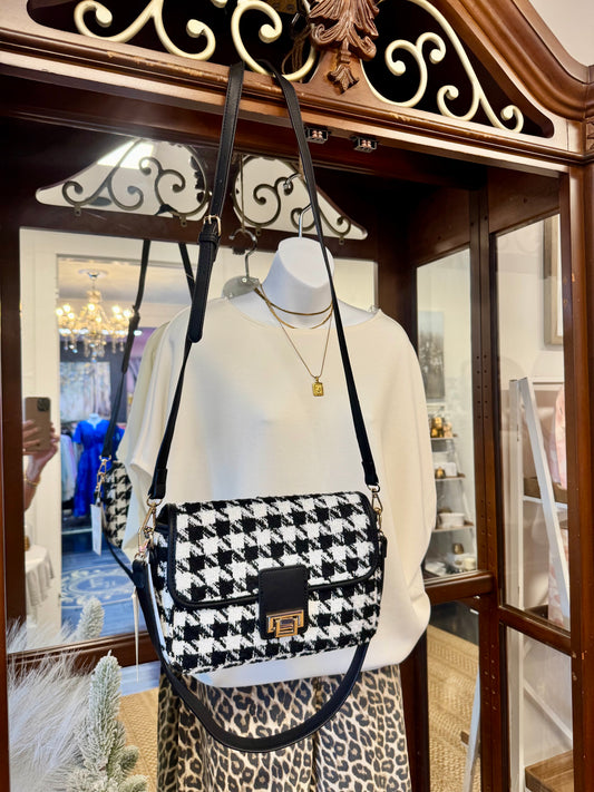 $25 SALE! Jen & Co Elodie Bag in Houndstooth REG. $49.99