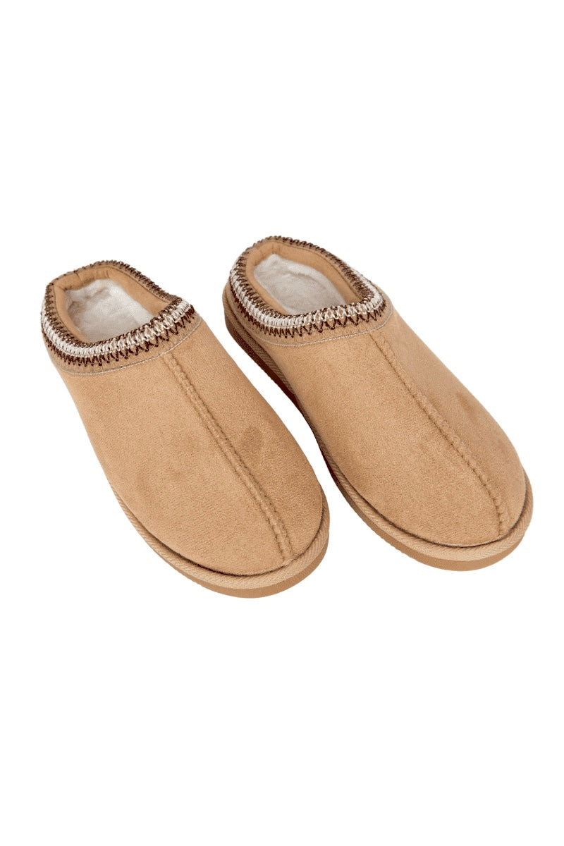 Katydid Embroidered Slides in Sand