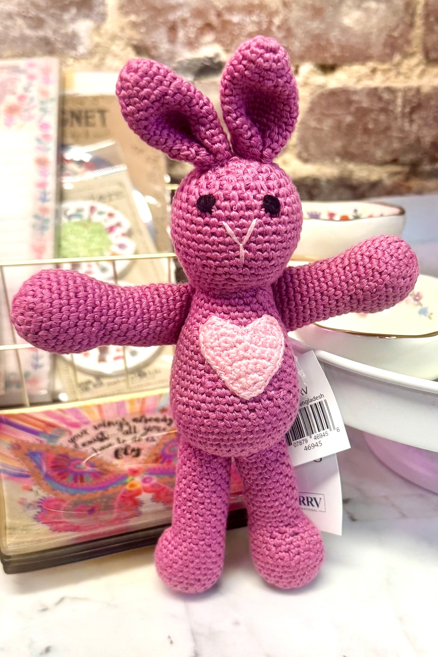 Hand Crocheted Violet Love Bunny