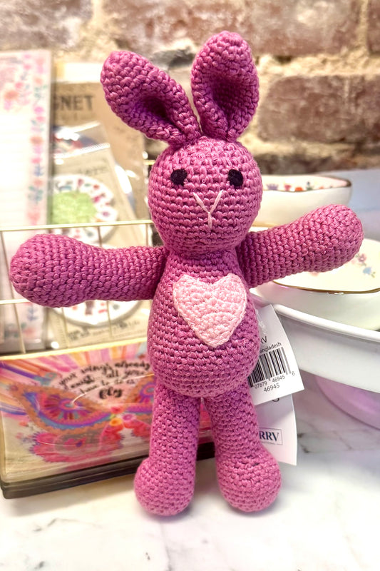 Hand Crocheted Violet Love Bunny