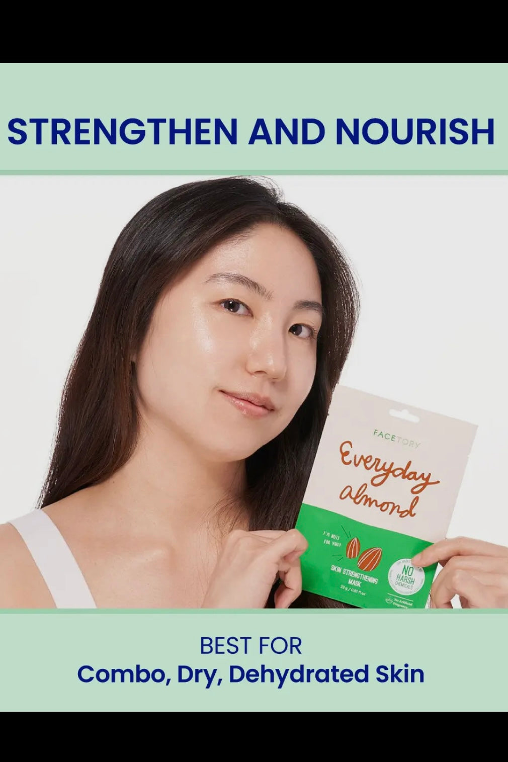 FaceTory Everyday Almond Skin Strengthening Sheet Mask- Korean Beauty
