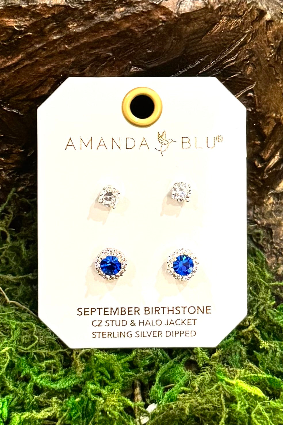 Birthstone Earrings with CZ Halo Jacket (Choose your Birth Month)