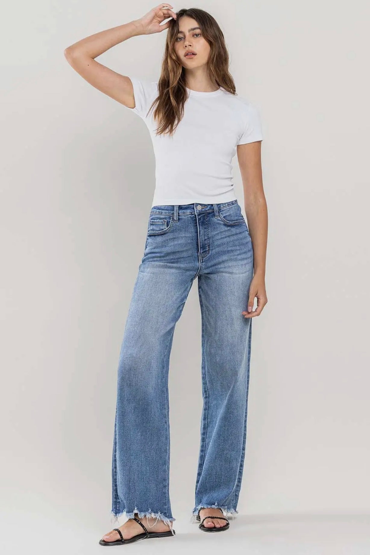 90s Vintage Loose Fit High Rise Stretch Jean with Tummy Control