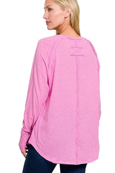 Mauve Raglan Long Sleeve Thumbhole Top