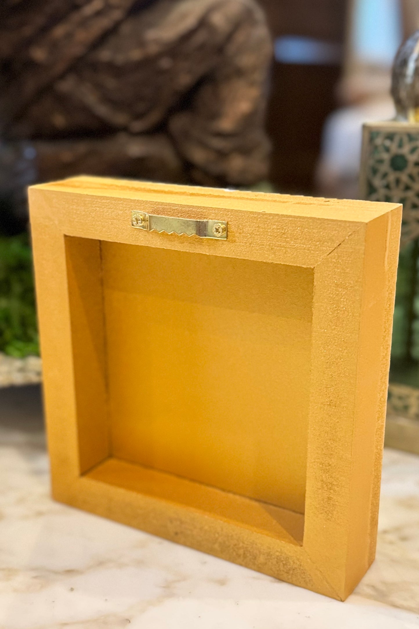Golden Cross Wood Box Sign by Candice Boatright