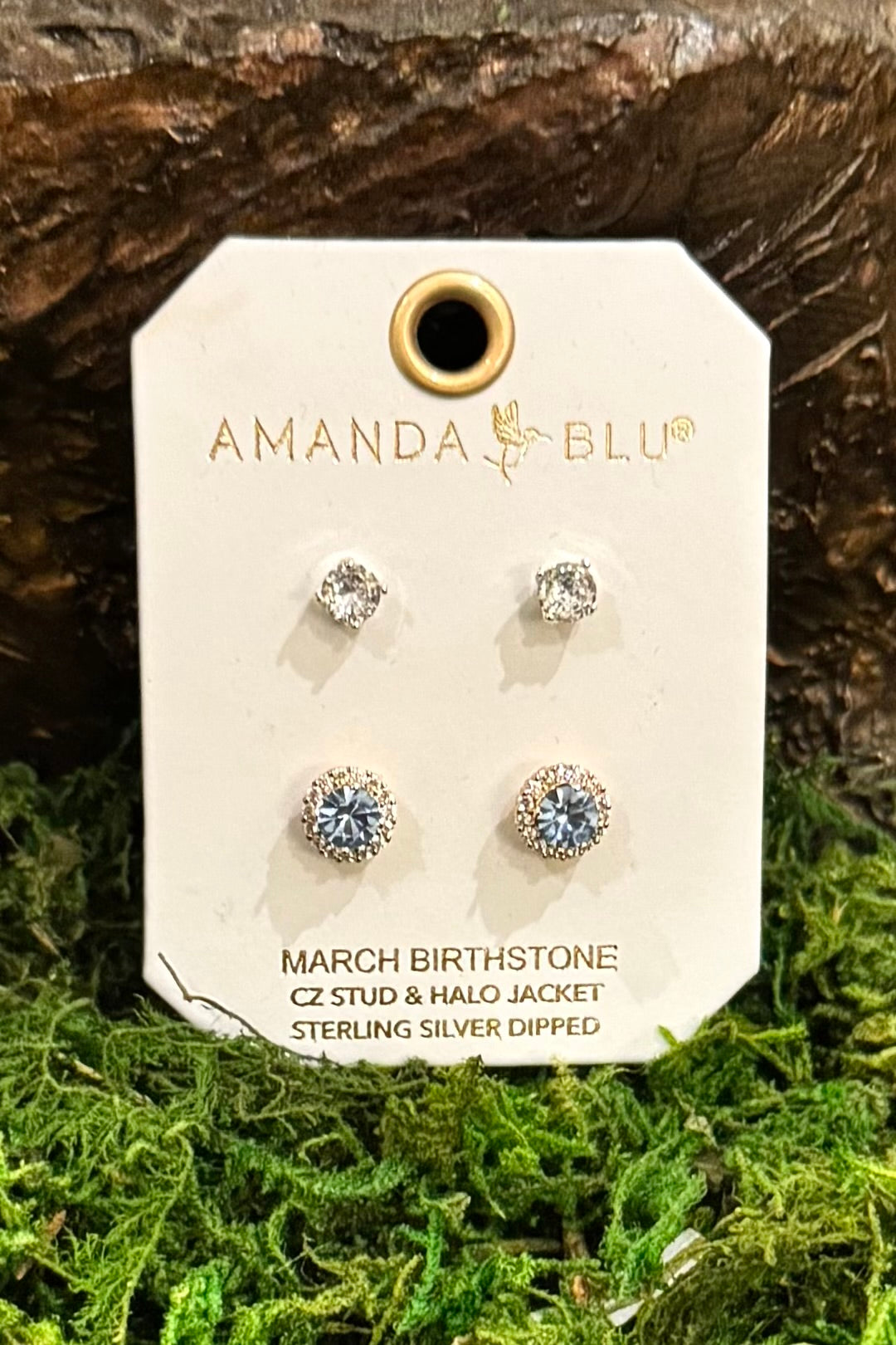 Birthstone Earrings with CZ Halo Jacket (Choose your Birth Month)