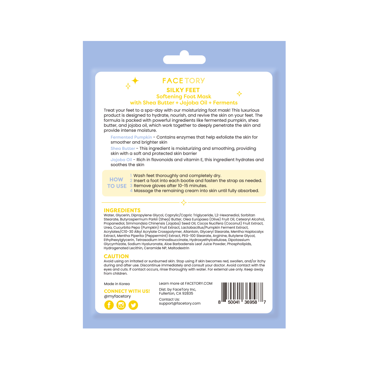 FaceTory Softening Silky Feet Set of 2 Foot Masks - K-Beauty