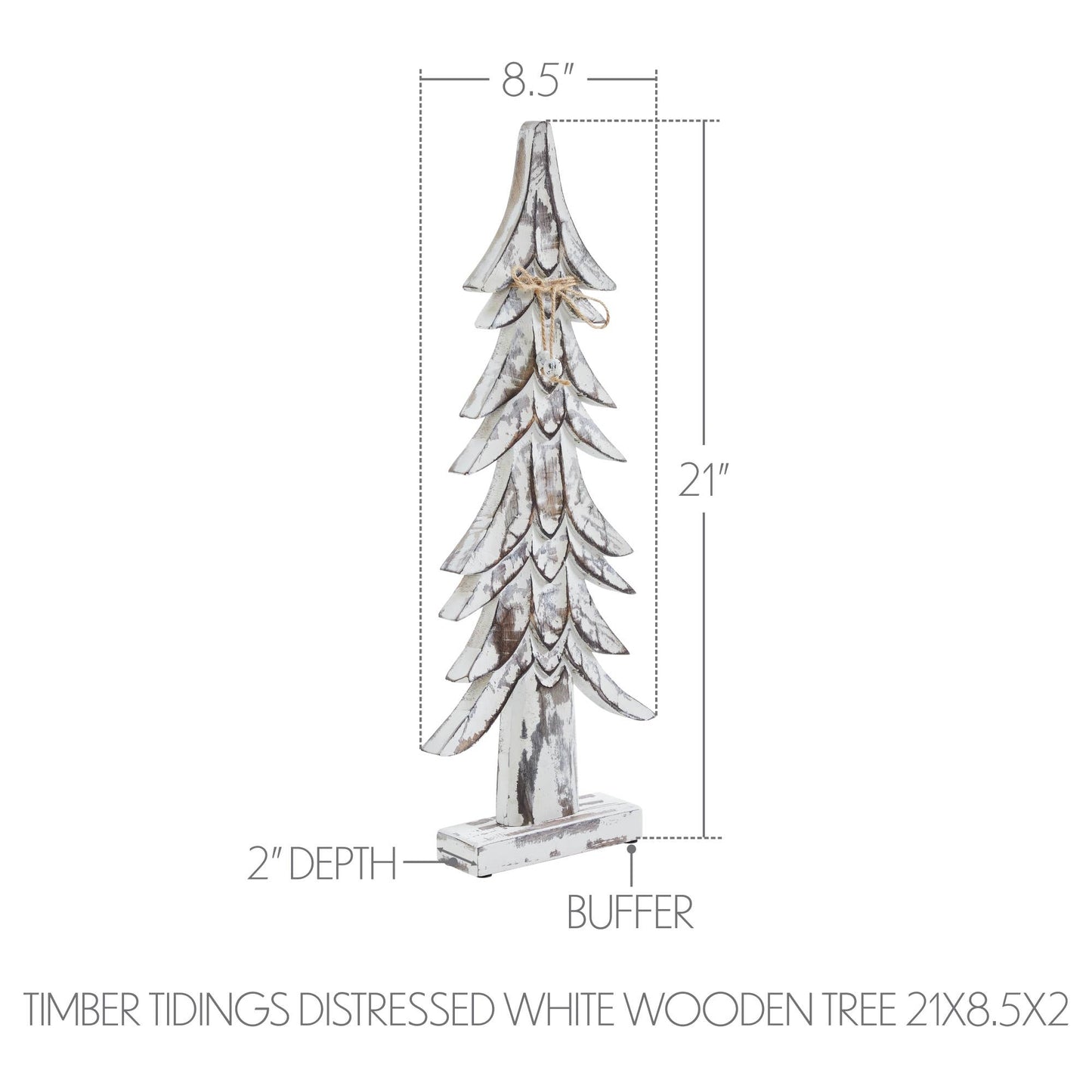 Timber Tidings Distressed White Wooden Tree
