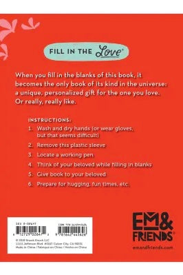 Things I Love About You Fill In The Love Book